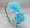Wholesale blue color Iron elastic hair band with bows