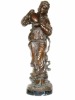 Bronze beauty standing girl carrying pot Statue
