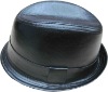 leather shaped fedora hats