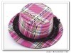 Wholesale Fashion plaid Fedora/bucket for lady/women's top hat