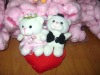 plush lovers bears with wedding veil