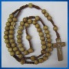 Natural Wooden rosary,knotted cord rosario
