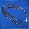 St.Benedict Crucifix Pendant Rosary with brown beads