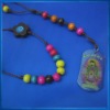 Virgin Maria Pendant Rosary with coloured beads