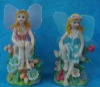 Flower fairy polyresin figurine with wing