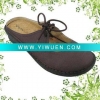 PU woman comfort slippers with lace