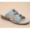 Wholesale Beautiful Flower Light Blue Fashion Flat Sandals